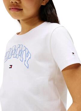 T-Shirt Tommy Hilfiger Varsity Logo Weiß Mädchen