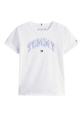 T-Shirt Tommy Hilfiger Varsity Logo Weiß Mädchen