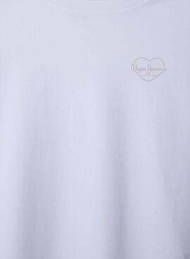 T-Shirt Pepe Jeans Amanda mit weißem Logo für Mädchen.