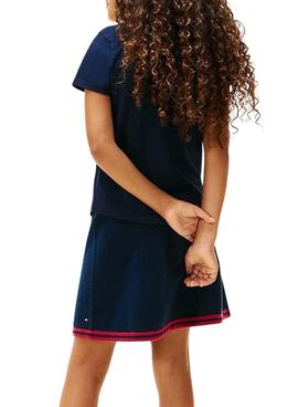 T-Shirt Tommy Hilfiger Varsity Slim Navy Mädchen