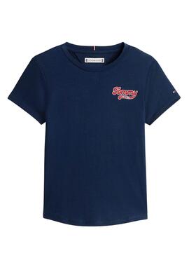 T-Shirt Tommy Hilfiger Varsity Slim Navy Mädchen