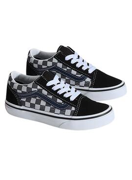 Sneakers Old Skool Schachbrett Grau für Jungen und Mädchen