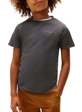 T-Shirt Tommy Hilfiger Mini Corp grau für Kinder.