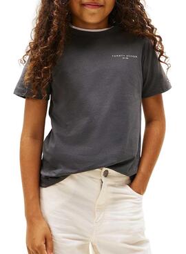 T-Shirt Tommy Hilfiger Mini Corp grau für Kinder.