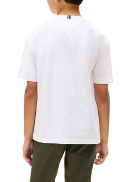 T-Shirt Tommy Hilfiger Flag Archive weiß Kinder