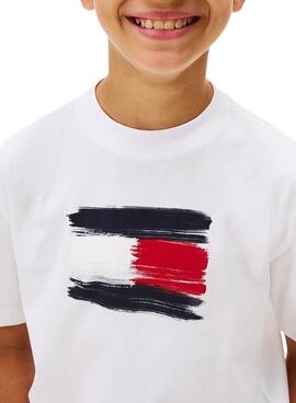 T-Shirt Tommy Hilfiger Flag Archive weiß Kinder