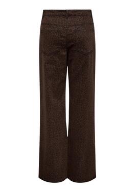 Hose Only Madison Tiermuster in Weinrot für Damen
