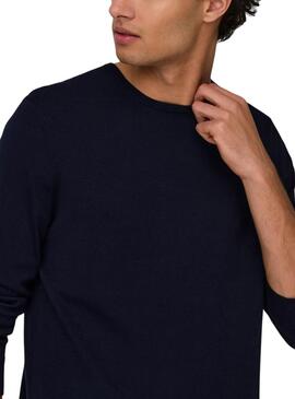 Pullover Only and Sons Wyler in Marineblau für Herren.