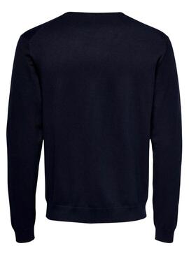 Pullover Only and Sons Wyler in Marineblau für Herren.