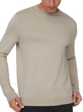 Pullover Only and Sons Wyler beige für Herren.
