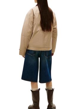Tommy Jeans Cord Kragen Beige Damenjacke.