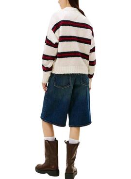 Tommy Jeans Flauschiges gestreiftes Jersey für Damen