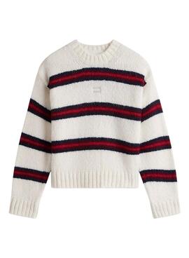 Tommy Jeans Flauschiges gestreiftes Jersey für Damen