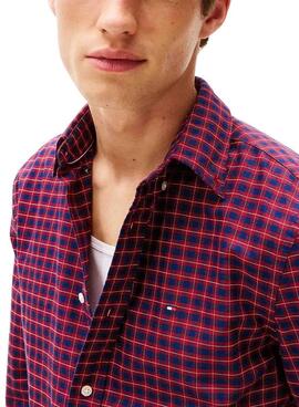 Tommy Hilfiger Check Hemd in Rot und Marineblau für Herren.