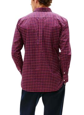 Tommy Hilfiger Check Hemd in Rot und Marineblau für Herren.