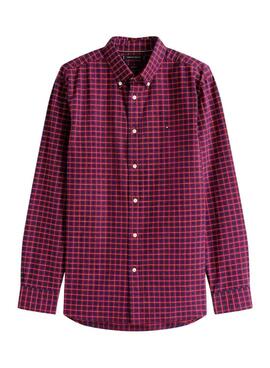 Tommy Hilfiger Check Hemd in Rot und Marineblau für Herren.