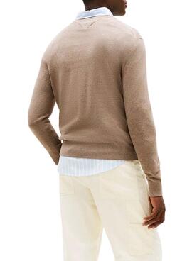 Pullover Tommy Hilfiger Rundhalsausschnitt beige für Herren