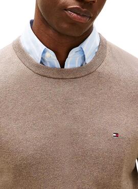 Pullover Tommy Hilfiger Rundhalsausschnitt beige für Herren