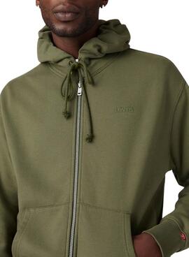 Sweatshirt Levis Full Zip grün für Herren