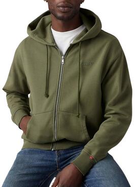 Sweatshirt Levis Full Zip grün für Herren