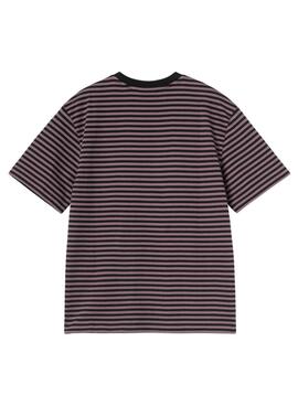 T-Shirt Carhartt Verner gestreift in Rosa und Schwarz für Damen