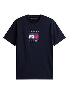 T-Shirt Tommy Hilfiger Linear Marineblau für Herren