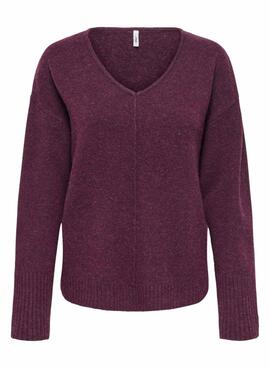 Pullover Only Whitney Burgund für Damen
