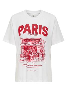 T-Shirt Only Vivvi Paris in Weiß für Damen