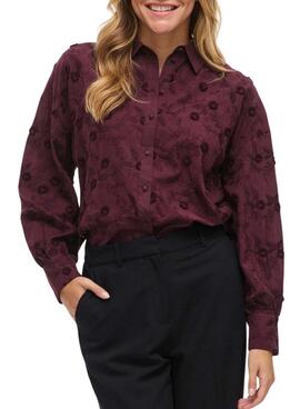 Bluse Vila Visimone Burgunder für Damen