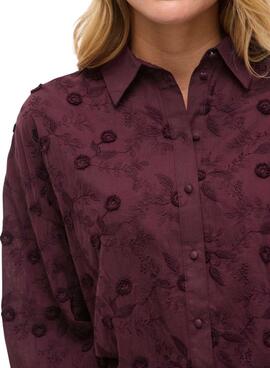 Bluse Vila Visimone Burgunder für Damen