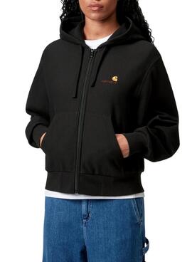 Kapuzenjacke mit Reißverschluss Carhartt Schwarz für Damen.