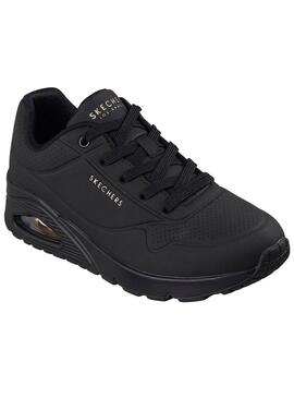 Skechers Uno schwarze Turnschuhe für Damen