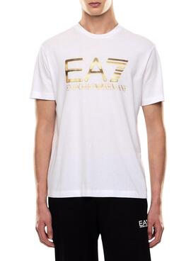 T-Shirt Emporio Armani EA7 Logo Weiß für Herren.