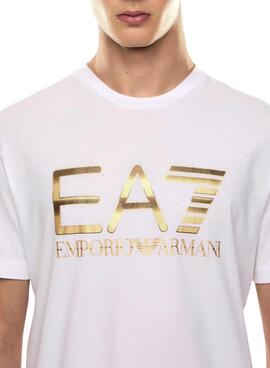 T-Shirt Emporio Armani EA7 Logo Weiß für Herren.