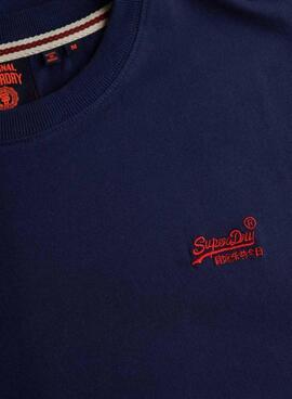 T-Shirt Superdry Essential Logo blau für Herren.