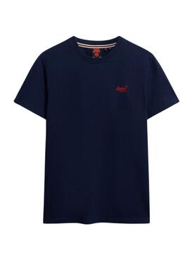T-Shirt Superdry Essential Logo blau für Herren.
