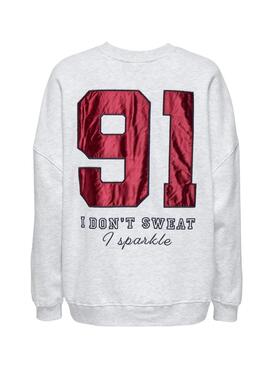 Sweatshirt Only Rillo Rugby Grau für Frauen