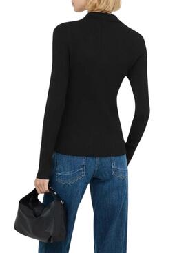 Pullover Only Mila Polo in Schwarz für Damen.