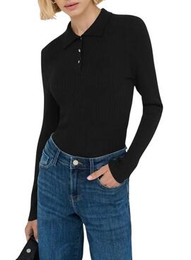 Pullover Only Mila Polo in Schwarz für Damen.