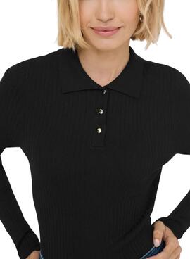 Pullover Only Mila Polo in Schwarz für Damen.