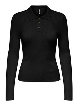 Pullover Only Mila Polo in Schwarz für Damen.