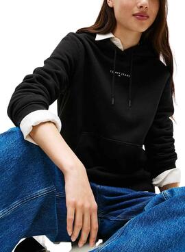 Tommy Jeans Linear Sweatshirt Schwarz für Damen