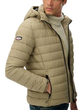 Gepolsterte Superdry Fuji Beige-Jacke für Herren