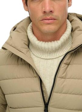 Gepolsterte Superdry Fuji Beige-Jacke für Herren
