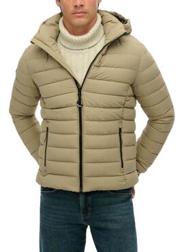 Gepolsterte Superdry Fuji Beige-Jacke für Herren