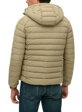 Gepolsterte Superdry Fuji Beige-Jacke für Herren