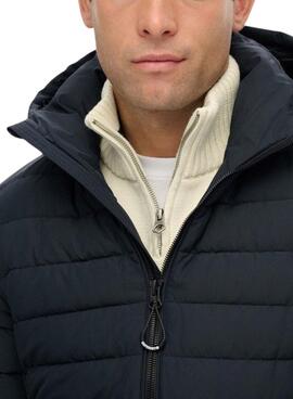 Gepolsterter Superdry Fuji-Steppmantel in Blau für Herren.