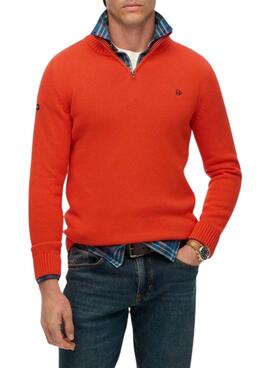 Pullover Superdry Henley in Orange für Herren.