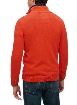 Pullover Superdry Henley in Orange für Herren.