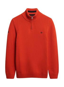 Pullover Superdry Henley in Orange für Herren.